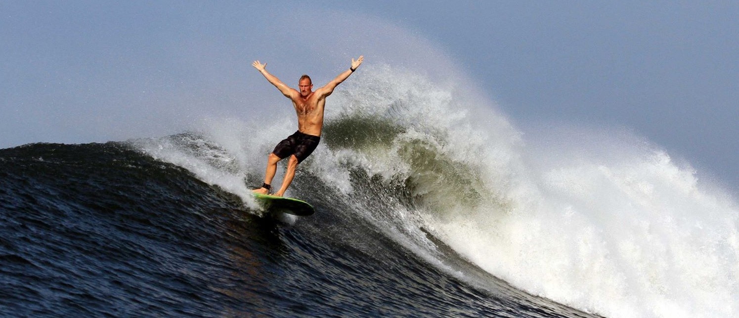 Tyler Trafas surfing in El Salvadore